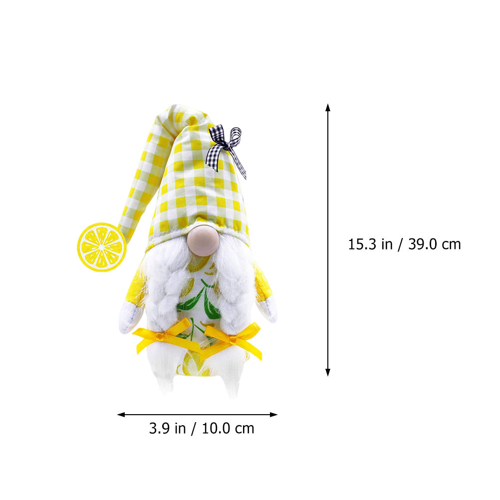 Lemon Pattern Plush Gnome Doll U7611