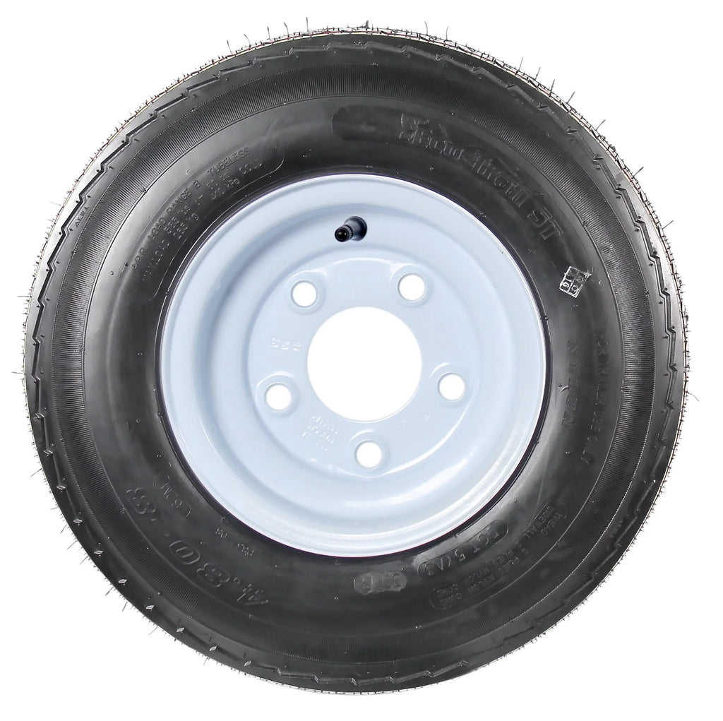 Two Trailer Tires On Rims 4.80-8 5 Lug White V82845