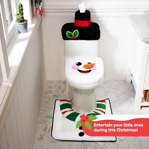 2 Set 5 Pieces Christmas Theme Bathroom Decoration Set F600632