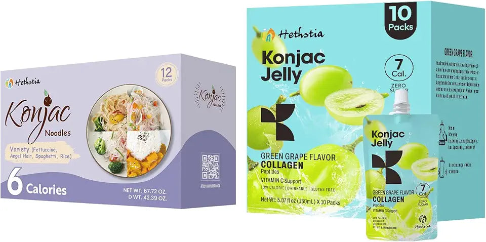 Green Grape Konjac Jelly and Noodles Variety Gluten Free 22 Packs V573878