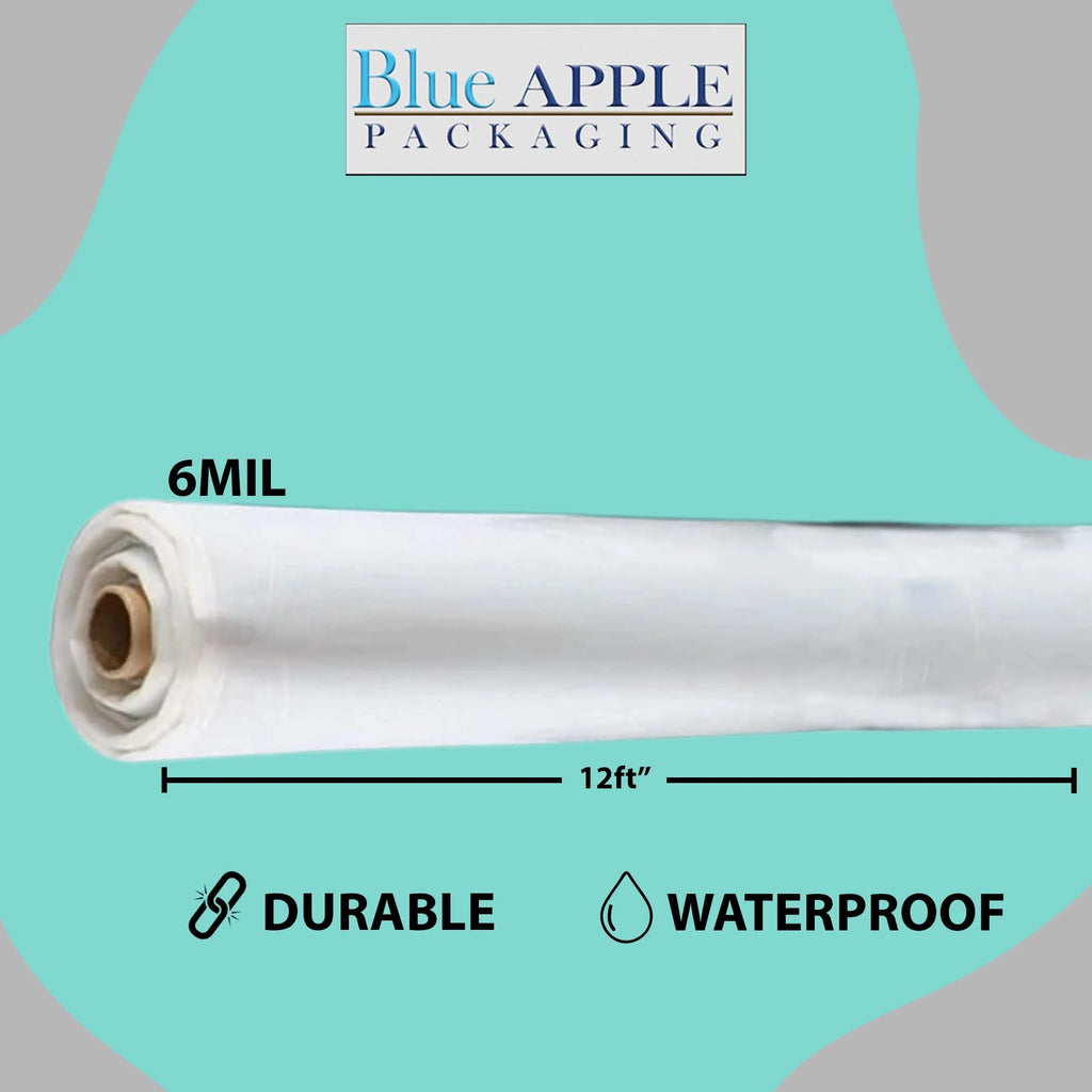 6Mil Clear LDPE Plastic Sheeting Tarp (12ft x 100ft) E587993