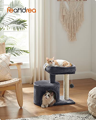 Light Gray Cat Tree Tower with Sisal Scratching Post I712437