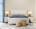 White Oak Set of 2 Wooden Nightstand with 2 Drawers M219616