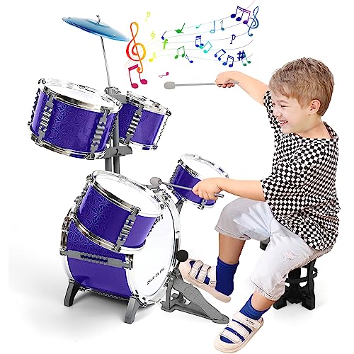 Kids Jazz Drum Set with Stool C8090