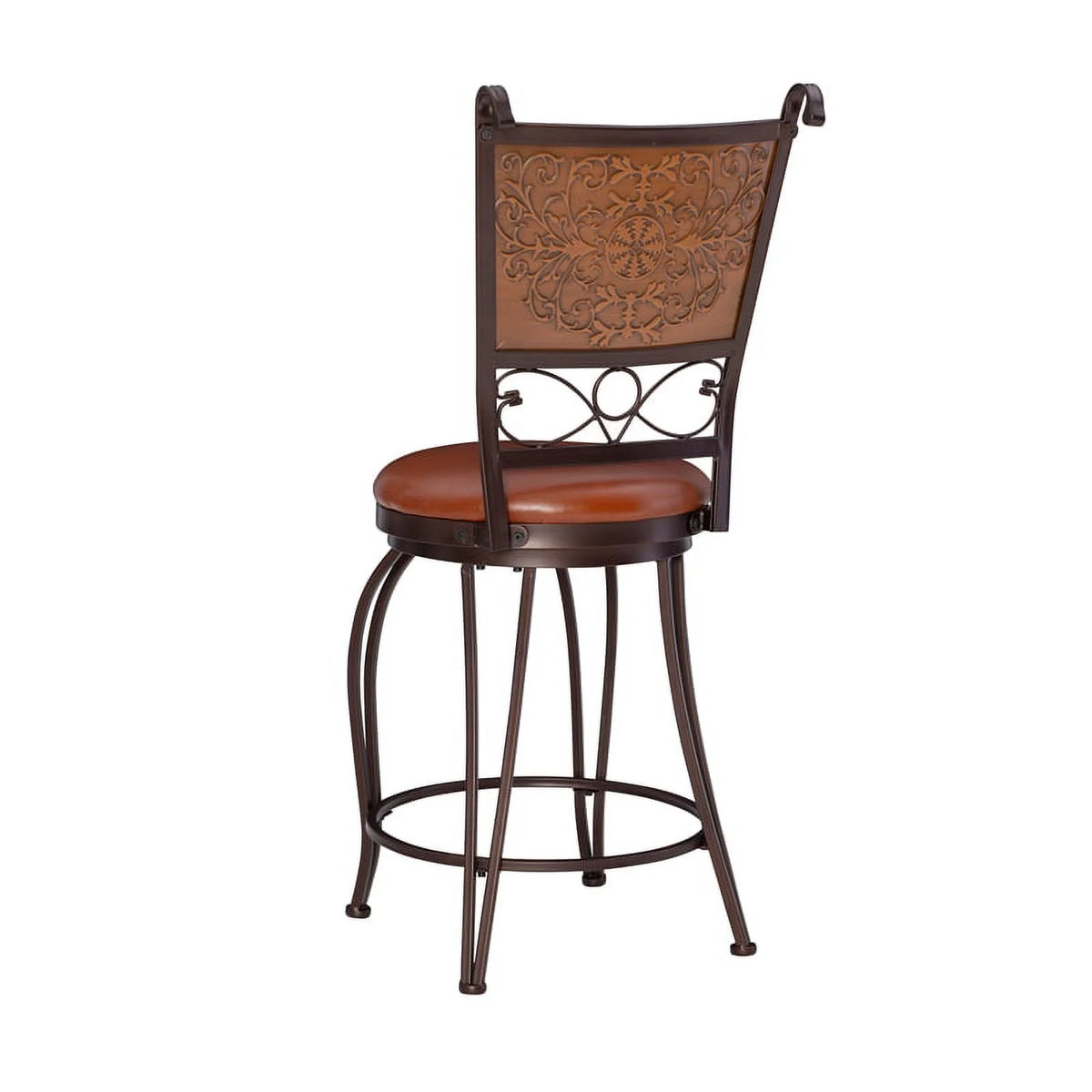 24" Metal Stamped Back Swivel Counter Stool D602831