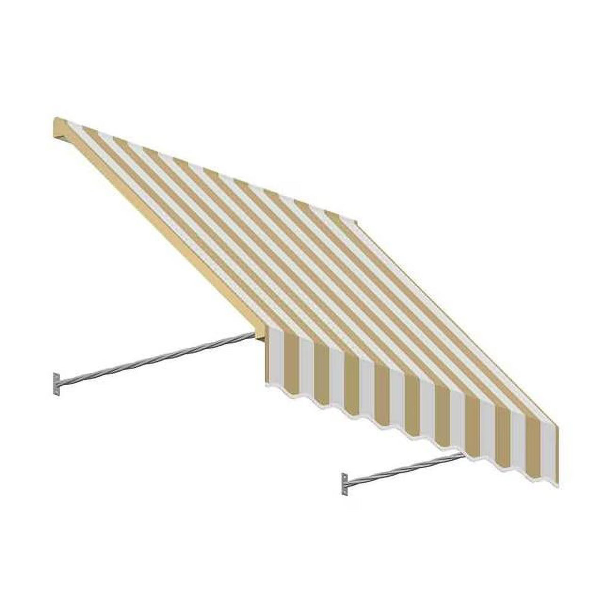 Linen & White Twisted Rope Arm Window & Entry Awning H8059