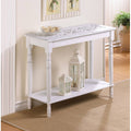 White Carved Console Table E8923