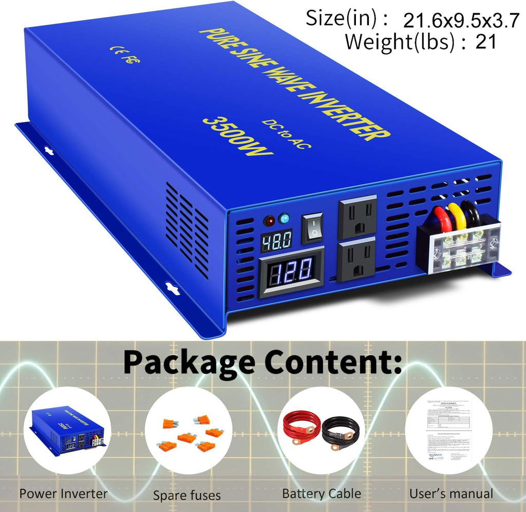 4000 Watt 48V to 110V 120V Pure Sine Wave Power Inverter K2170