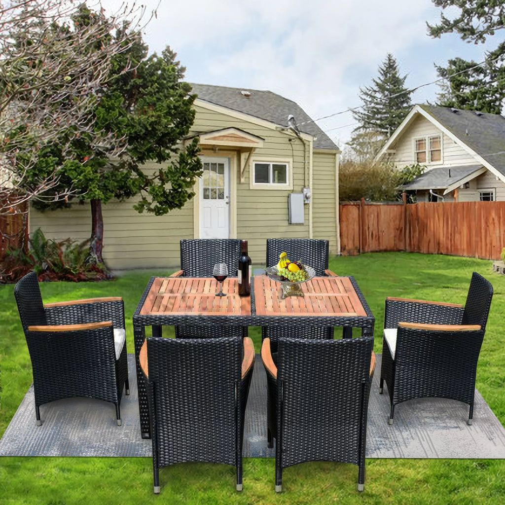 7-Piece Outdoor Patio Wicker Dining Set H5775