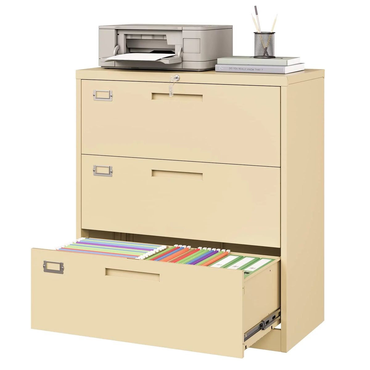 3 Drawer Metal File Cabinet with Lock T3950