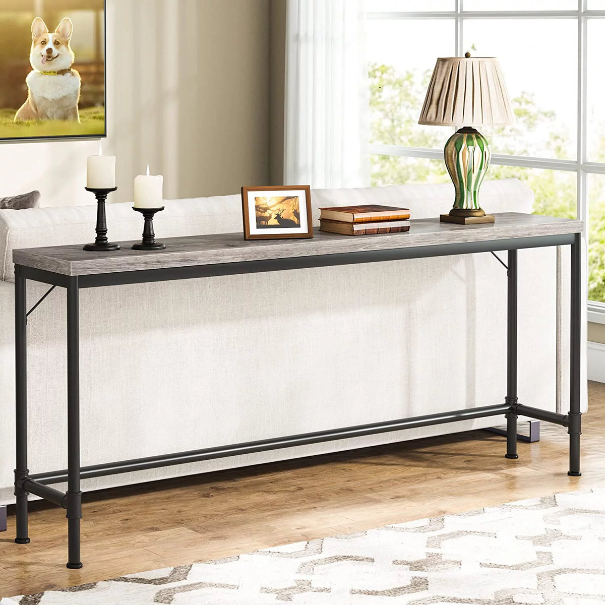 70.9" Grey Console Table A7609