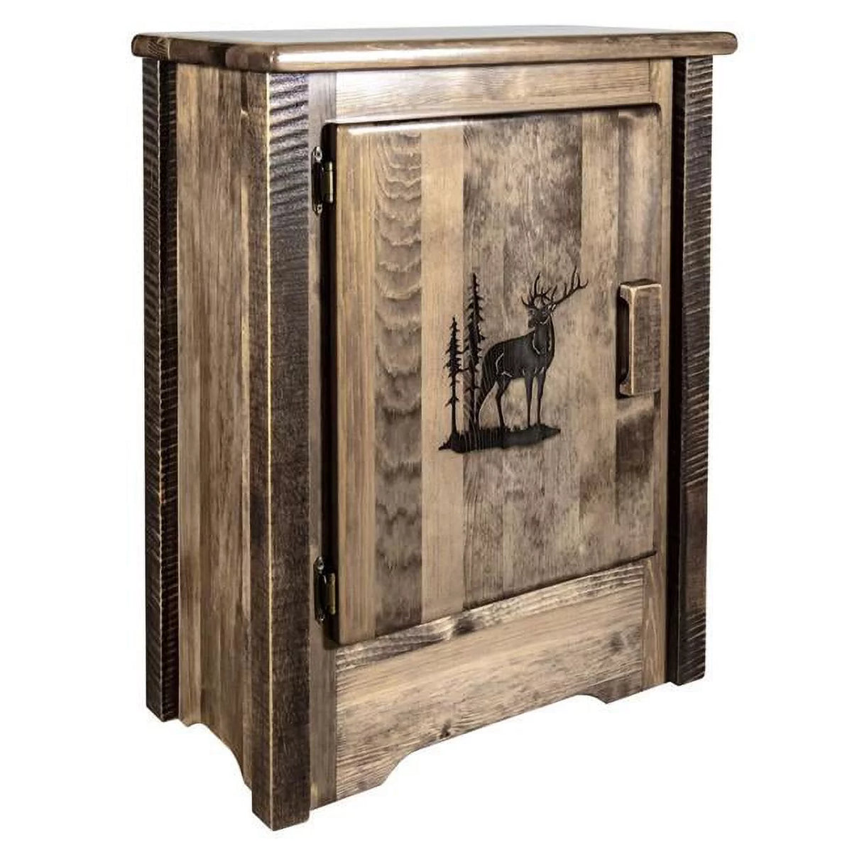 Accent Cabinet with Laser Engraved Elk Design M1305
