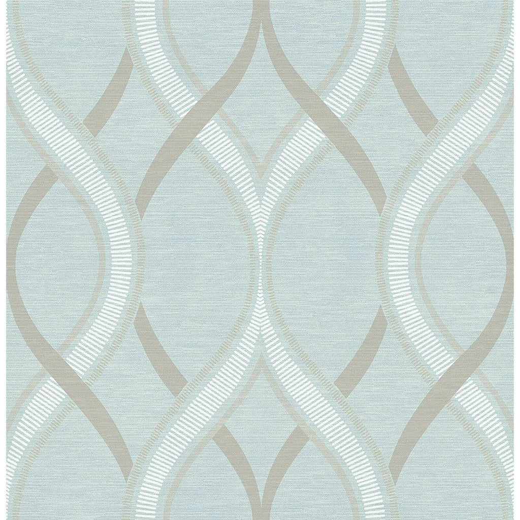 Turquoise Ogee Wallpaper K778
