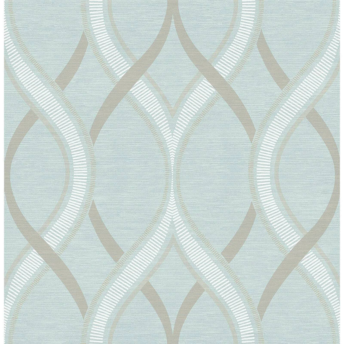 Turquoise Ogee Wallpaper K778
