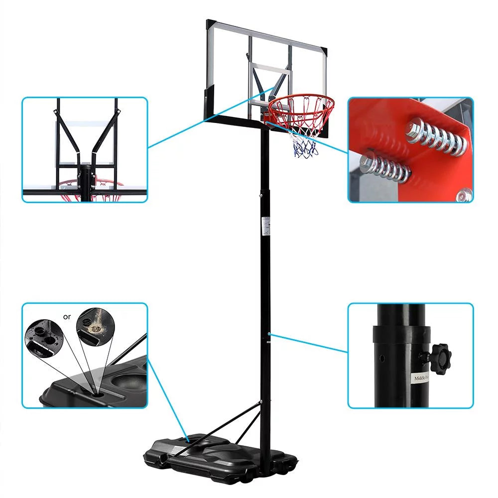 Portable Basketball Hoop with Wheels and Shatterproof Backboard P276032