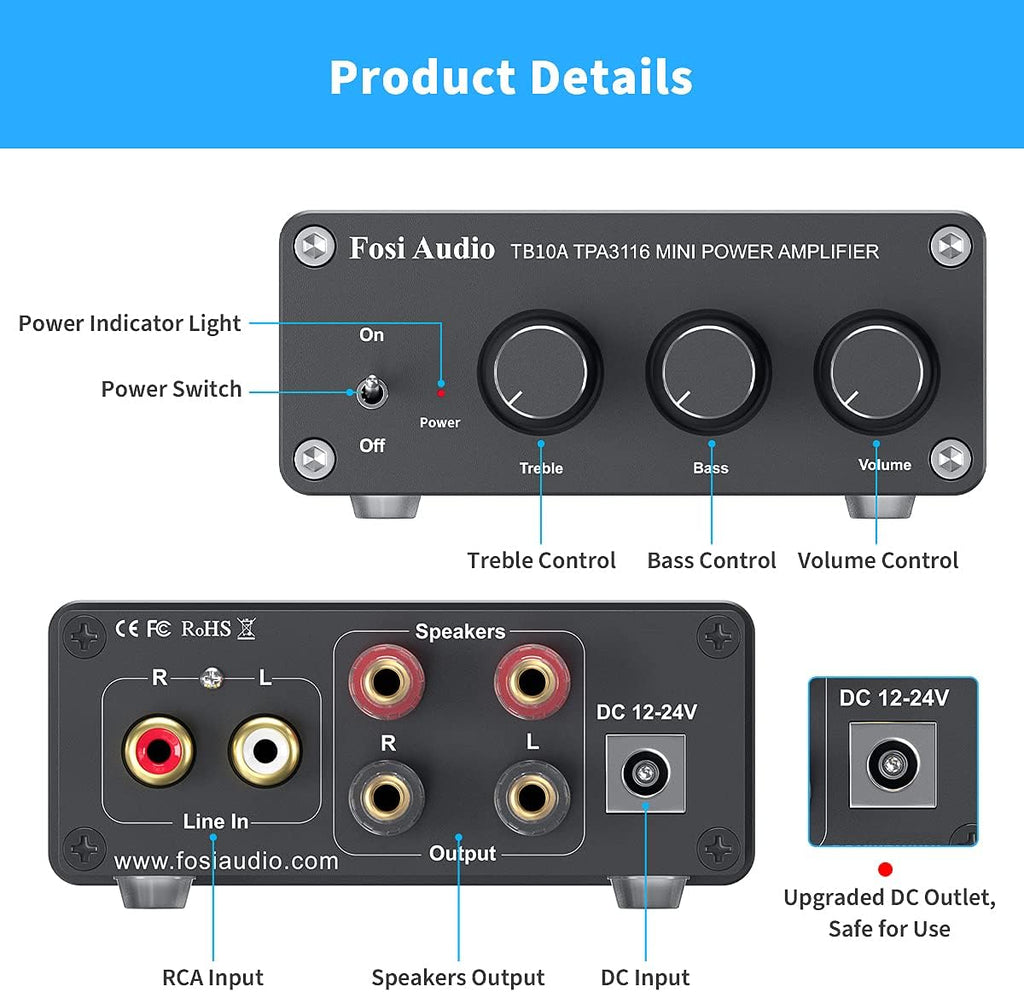 2 Channel Stereo Audio Amplifier 100W x 2 U137