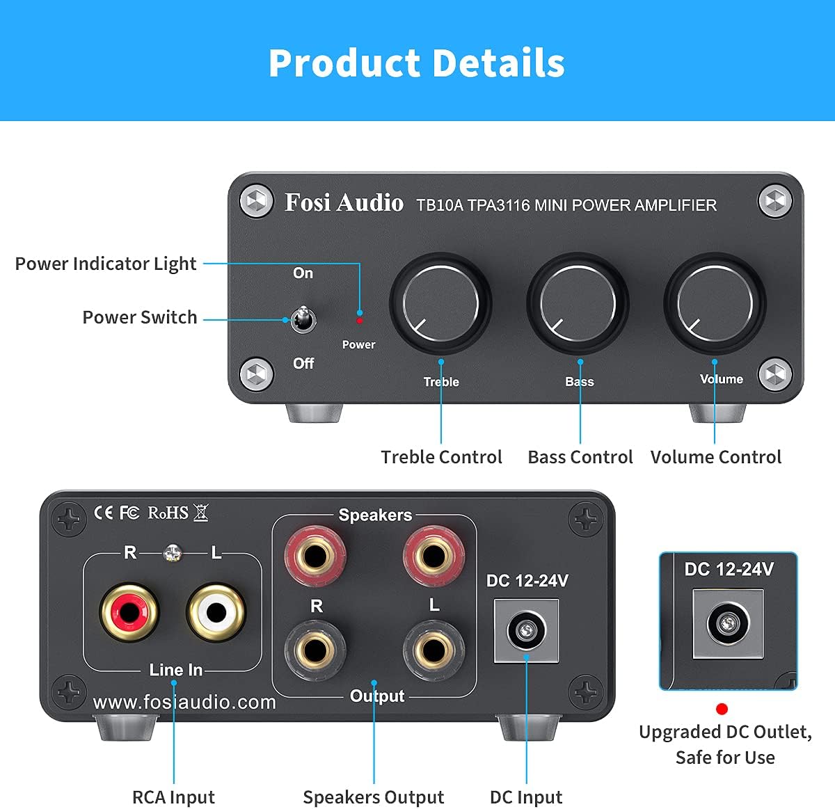 2 Channel Stereo Audio Amplifier 100W x 2 U137