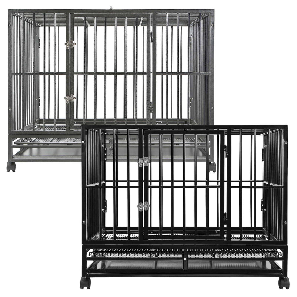 36x22 Medium Heavy-Duty Dog Crate Cage with Tray I4422