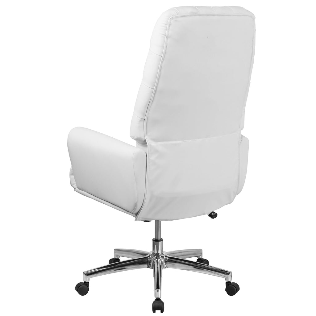 Black Tufted Bonded Leather Executive Swivel Chair with Arms O432466
