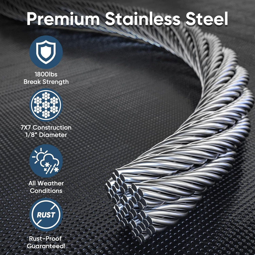 1/8 300ft Stainless Steel Wire Rope Aircraft Cable I627643