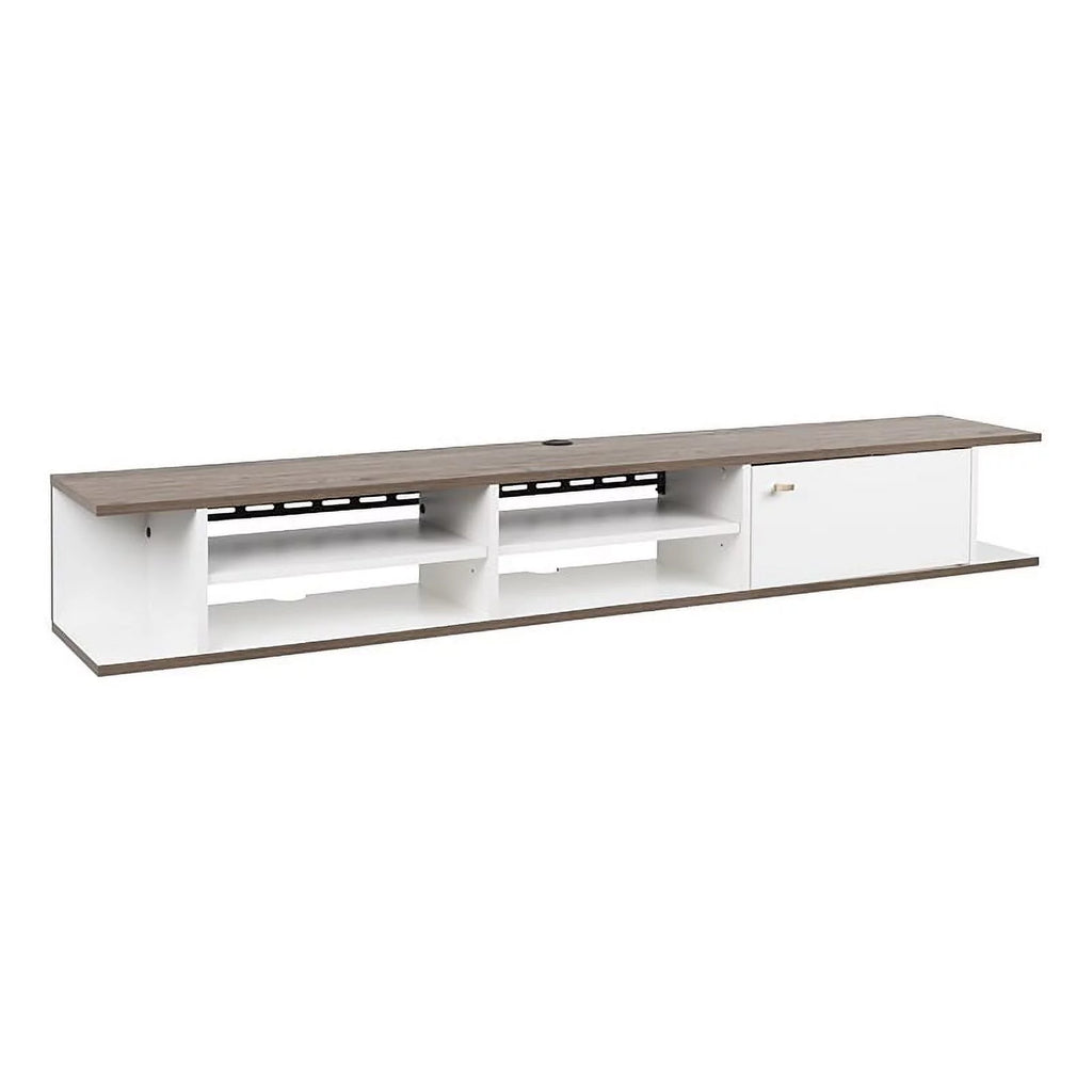 White Wood Wall Mounted TV Stand Q486