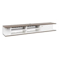 White Wood Wall Mounted TV Stand Q486