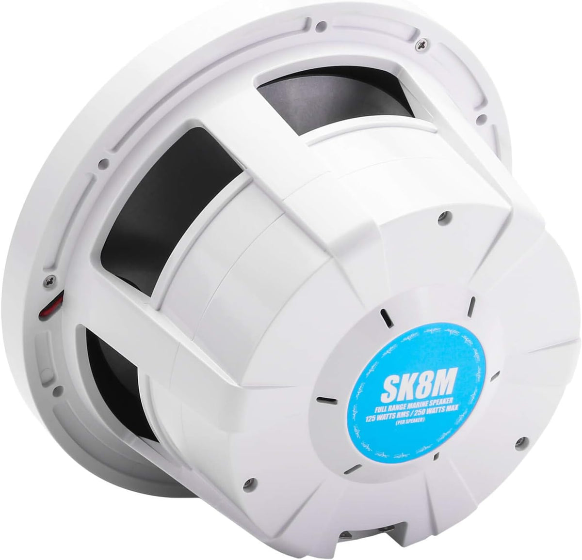 8" 2-Way Marine Coaxial Speakers, Pair (White) Y27603
