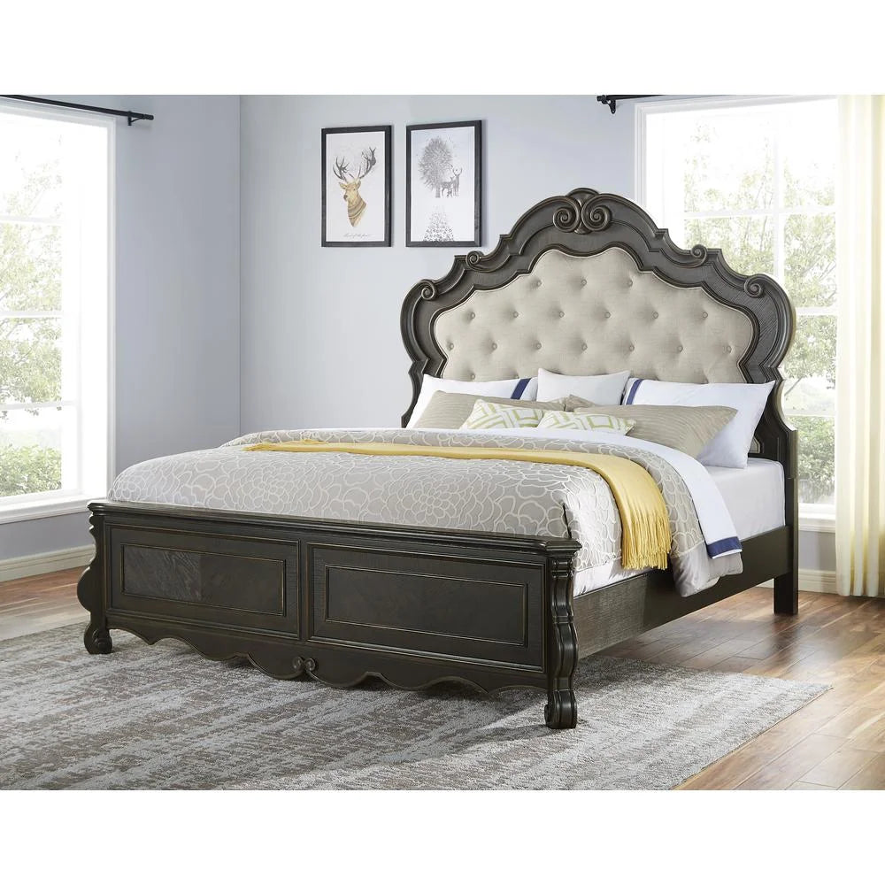 Queen 4-Piece Wood Panel Bedroom Set X5136