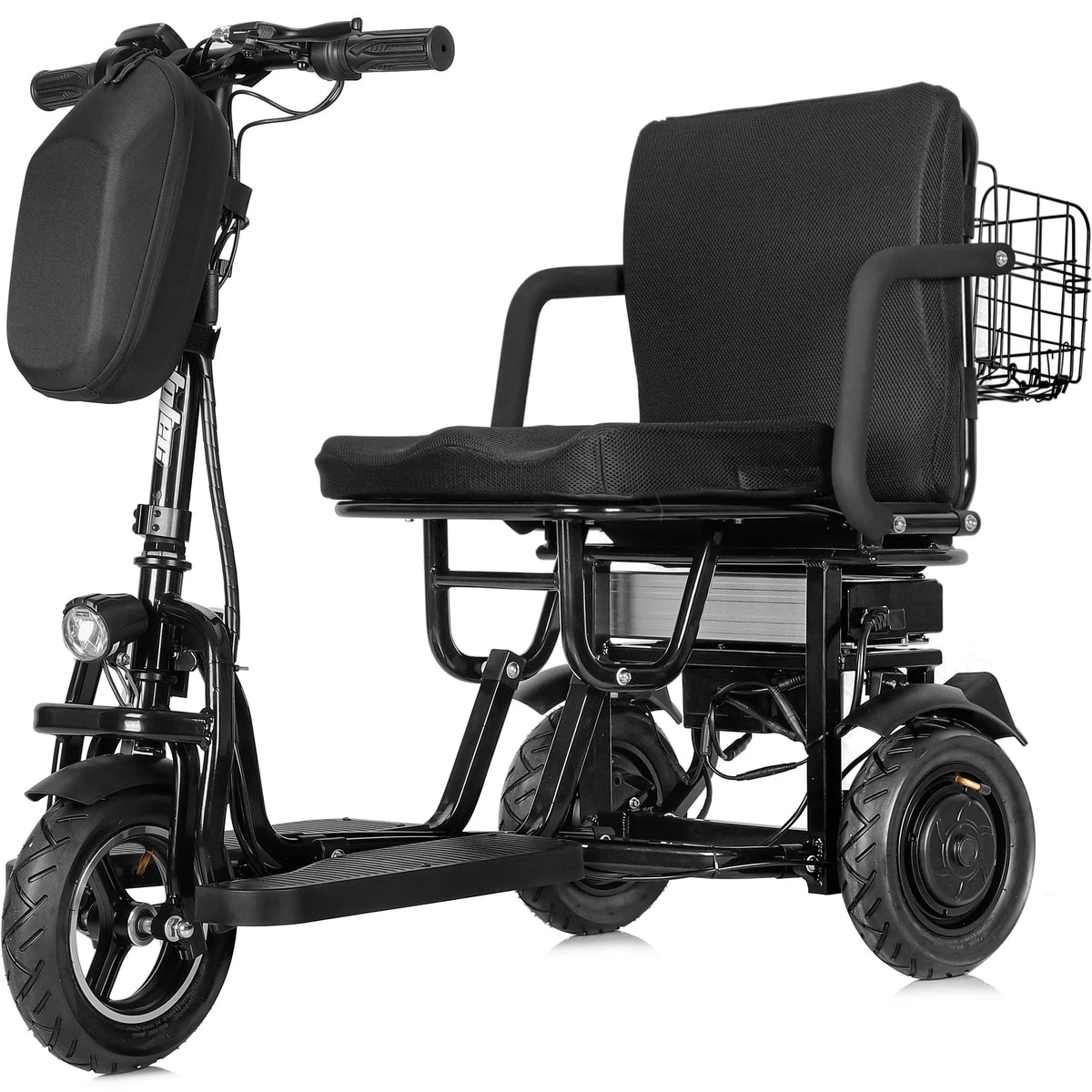 Folding Electric Trike 48v 700w Dual Motor Lithium Black Q78633