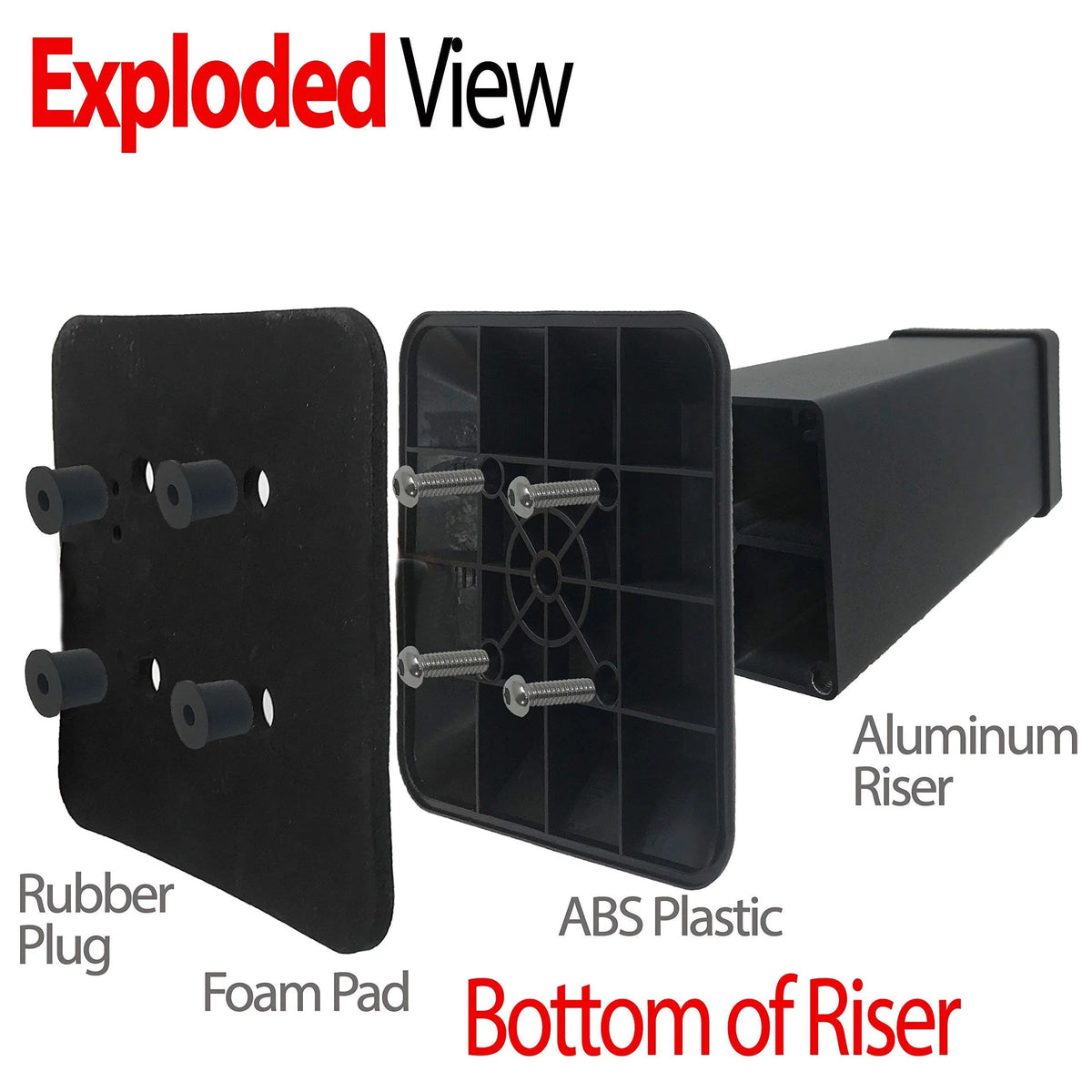 Aluminum Bed Riser 5.5 Inch Lift 4 Pack H20019