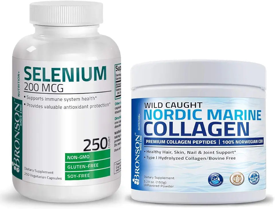 Marine Collagen Peptides Hydrolyzed Protein Powder with Selenium 200 Mcg M938395