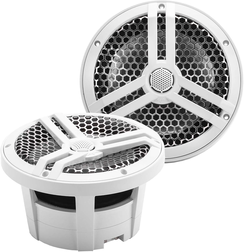 8" 2-Way Marine Coaxial Speakers, Pair (White) Y27603