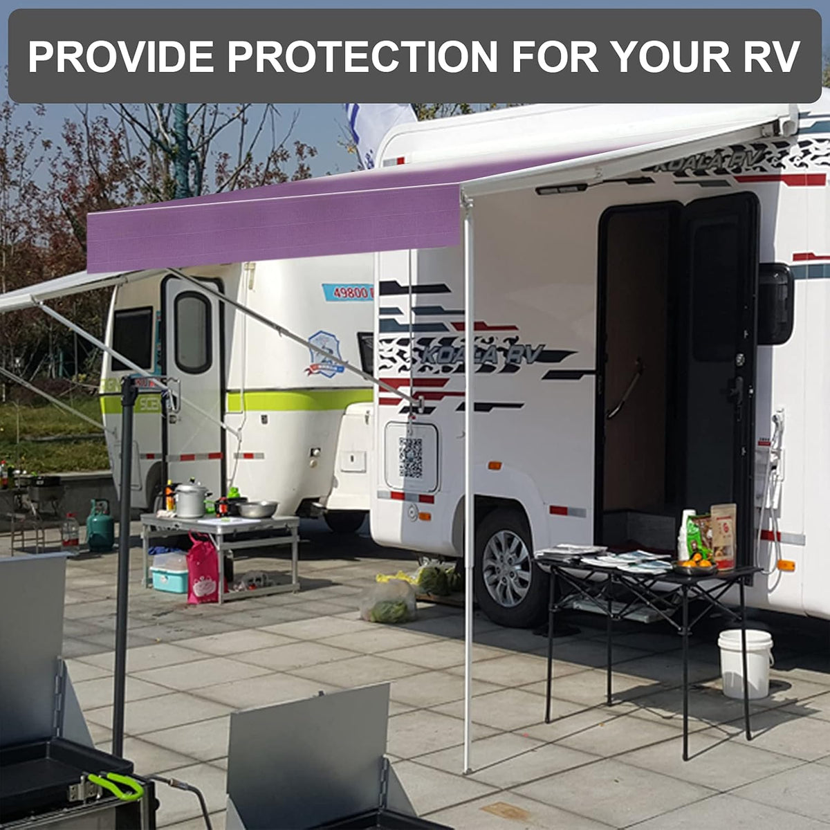 Waterproof Vinyl RV Awning Fabric Replacement 17' X765