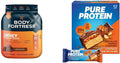 Chocolate Whey Protein Powder 1.78lbs and Chocolate Peanut Caramel Protein Bars 12 Count 1.76oz I73269