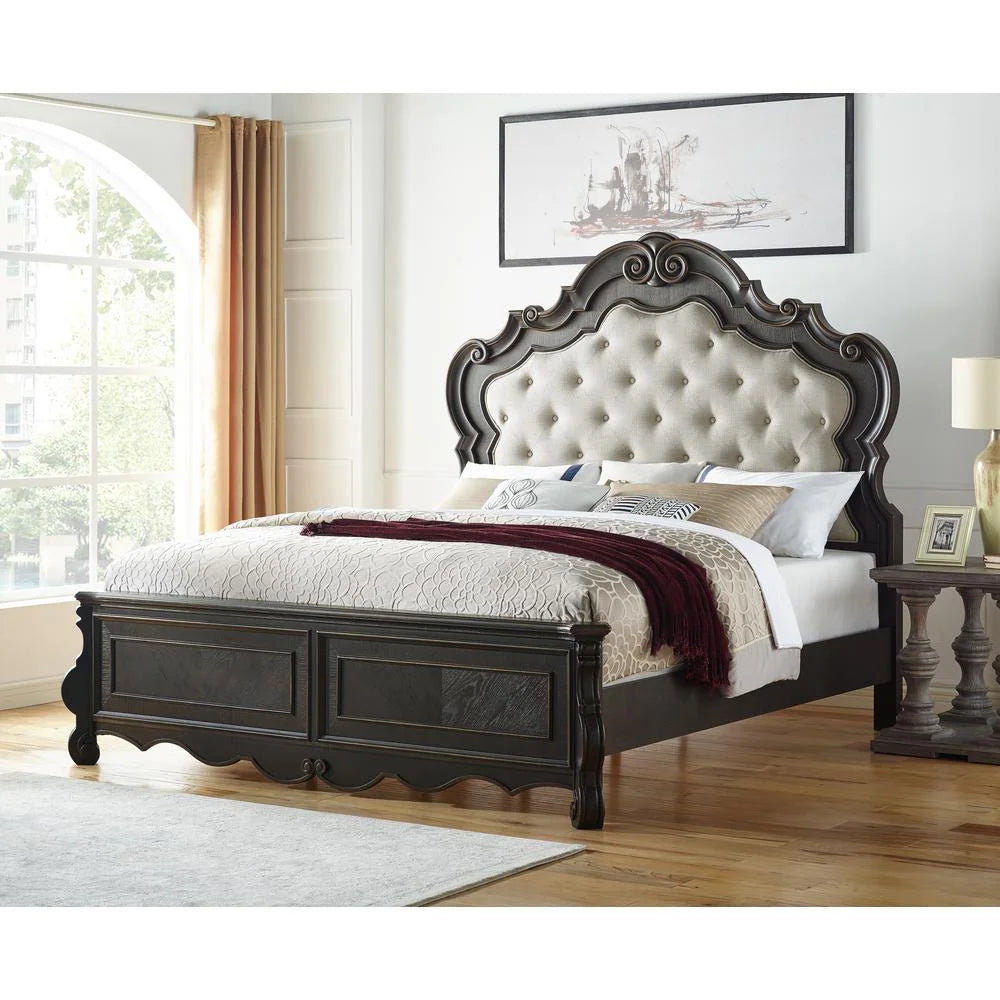 Queen 4-Piece Wood Panel Bedroom Set X5136