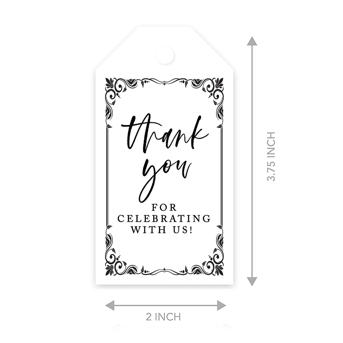 Art Deco Cardstock Gift Tags with Bakers Twine, 100-Pk N29292
