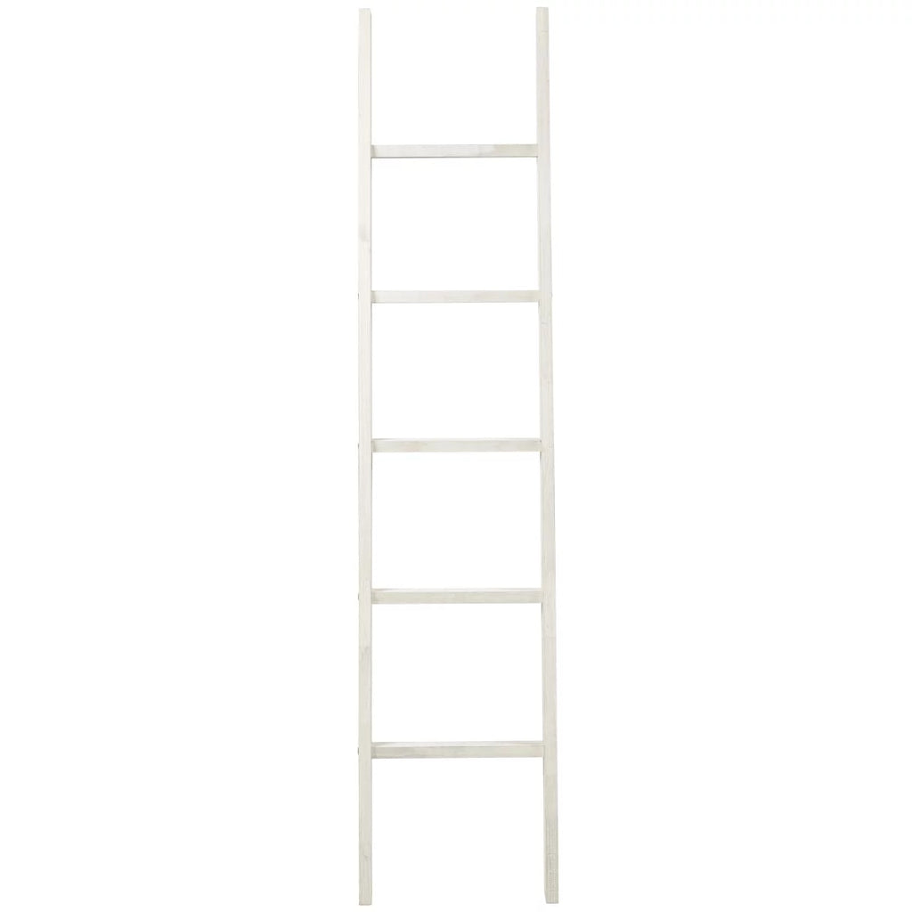 White Distressed Wood Blanket Ladder E2020