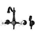 Oil Rubbed Bronze Wall Mount Kitchen Faucet with Brass Sprayer W359