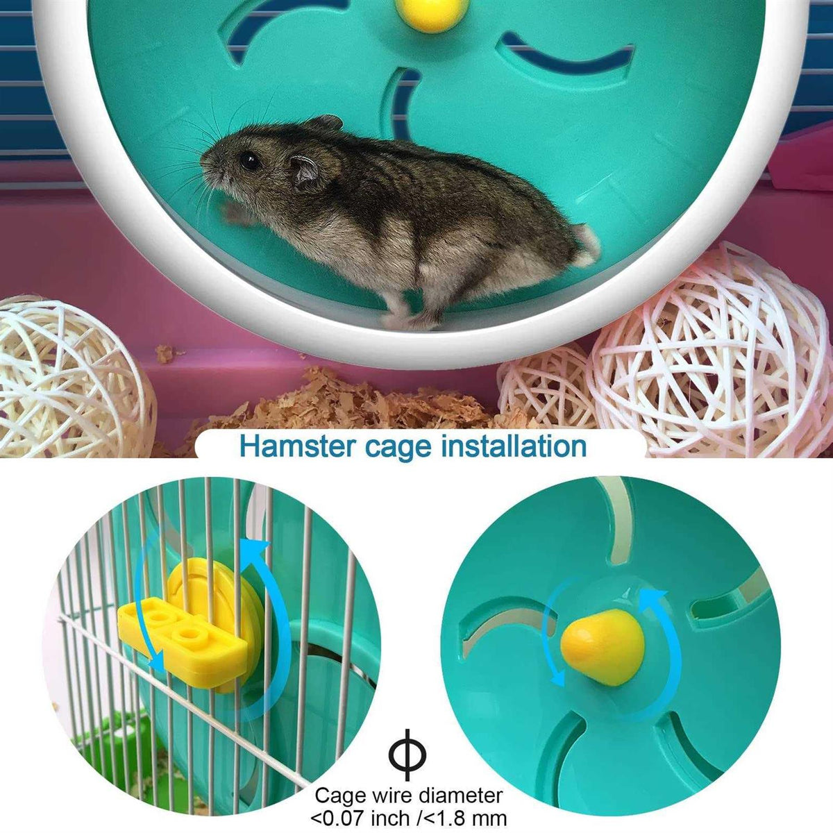 Silent Hamster Exercise Wheel with Adjustable Stand M126006