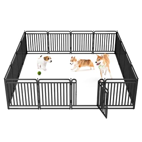 32 Inch 16 Panels Foldable Metal Dog Playpen with Doors V153