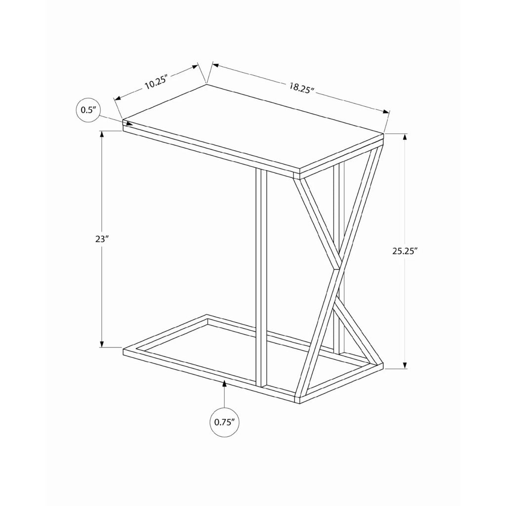 C-shaped Metal Accent Table Z25197