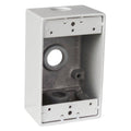 White 1-Gang Weatherproof Junction Box with 3 1/2 in. Holes (Case of 16) I3892