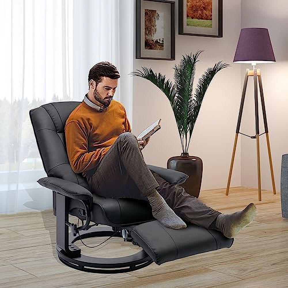 Grey PU Leather Recliner Chair with Footrest R70680