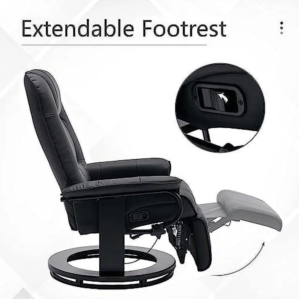Grey PU Leather Recliner Chair with Footrest R70680