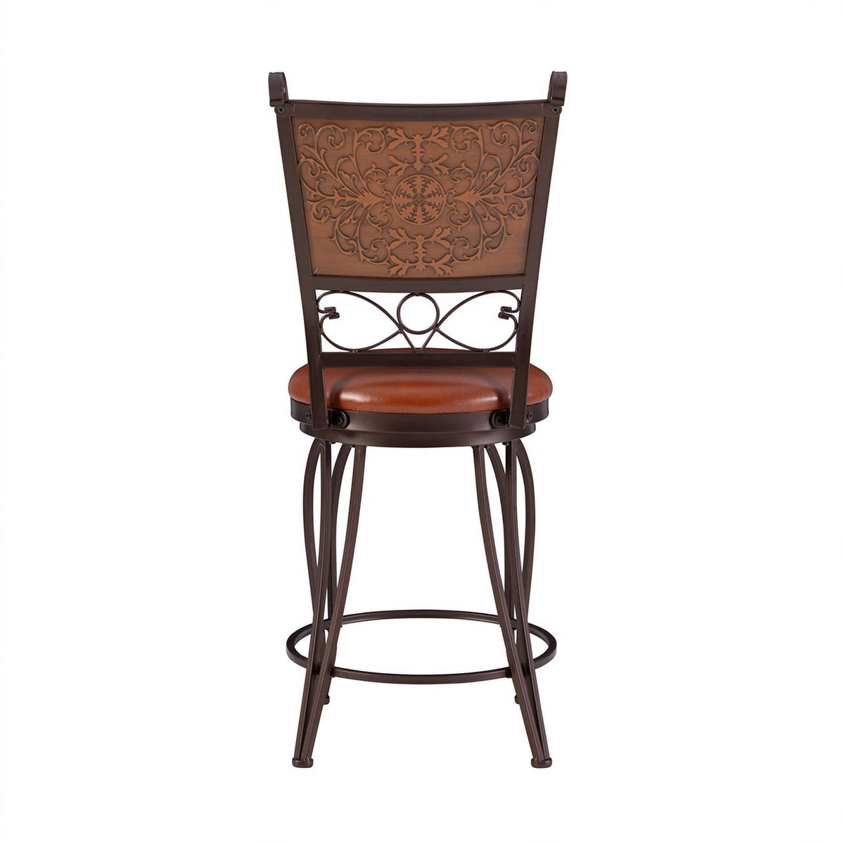 24" Metal Stamped Back Swivel Counter Stool D602831