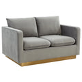 Upholstered Velvet Loveseat with Gold Frame I779