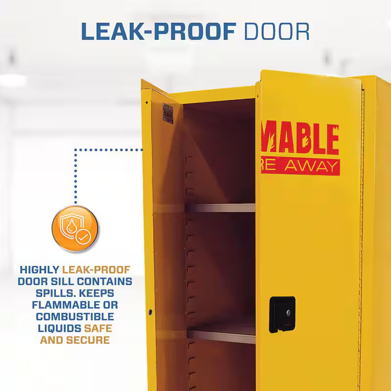 Steel Freestanding Garage Cabinet in Safety Yellow M445058