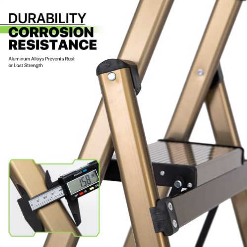 Aluminum 3-Step Folding Step Stool with Padded Grip Y55911