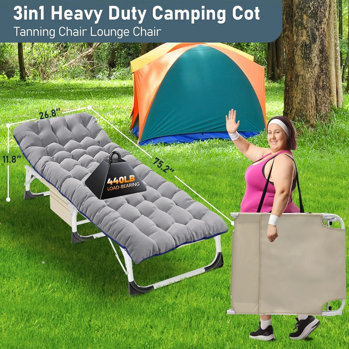 Folding Tanning Chair with Face Arm Hole P525775