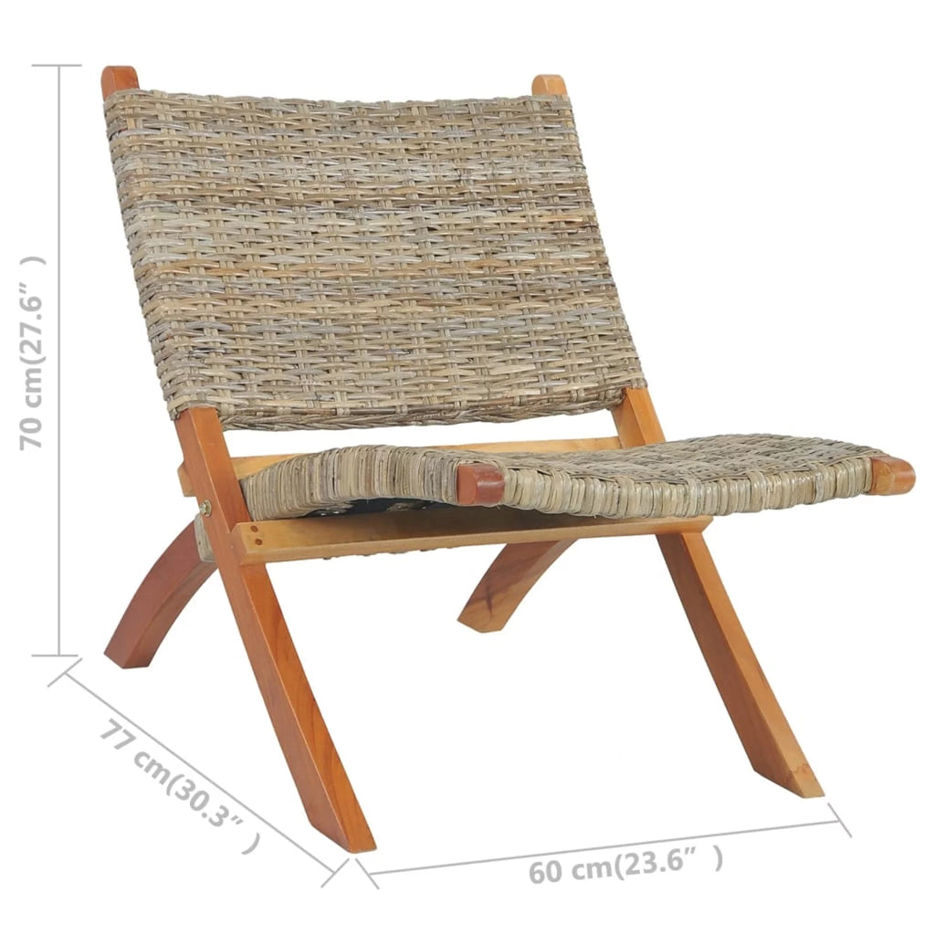 Kubu Rattan Mahogany Wood Frame Chair Q82374